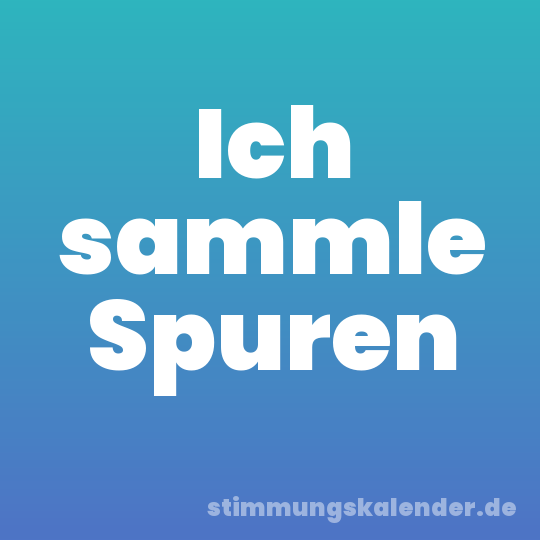 Ich sammle Spuren