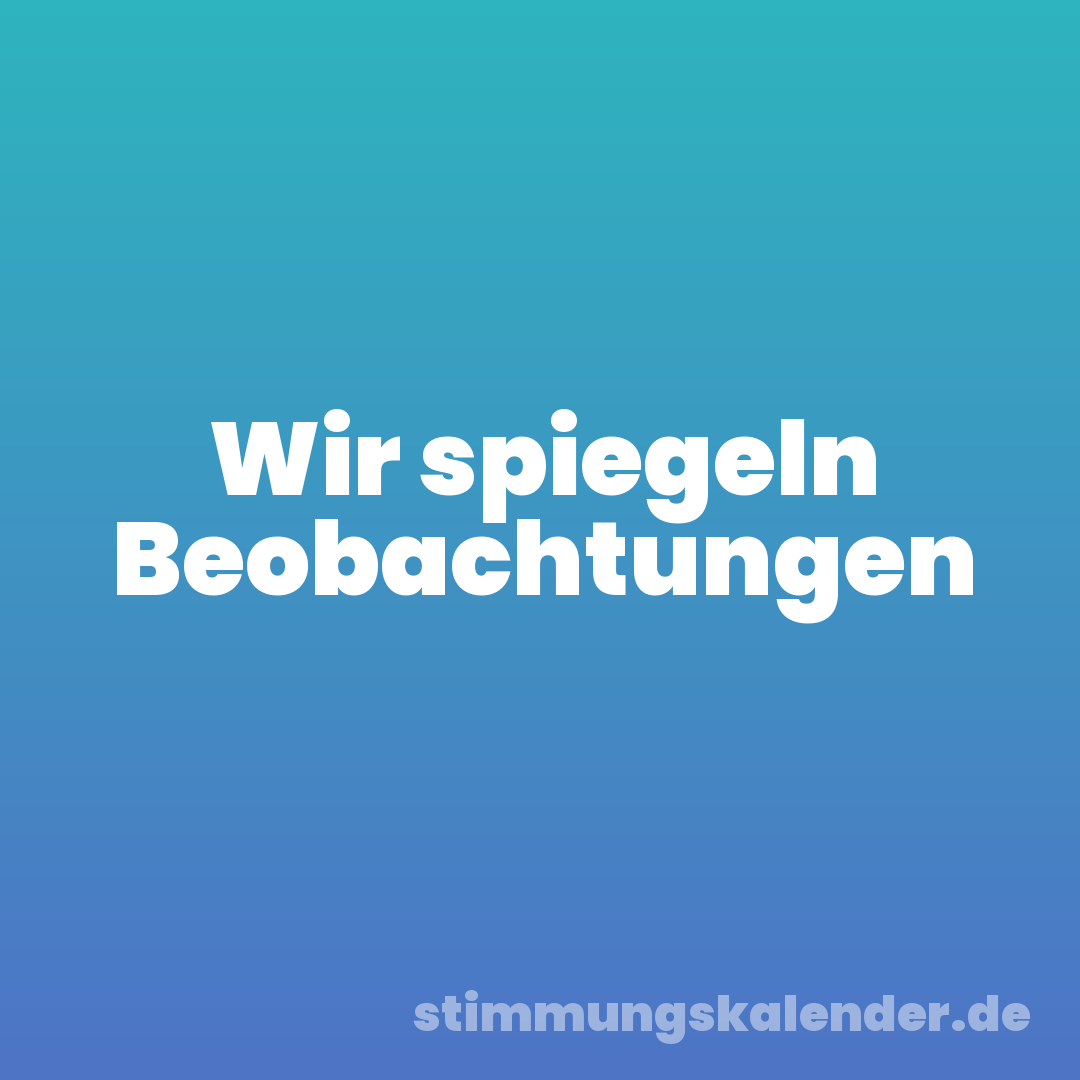 Wir spiegeln Beobachtungen