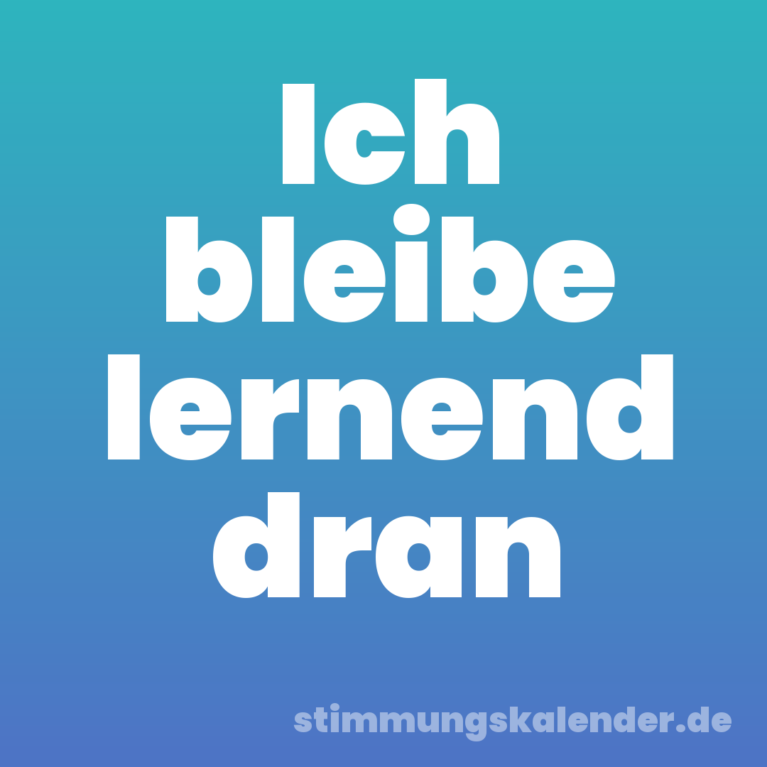 Ich bleibe lernend dran