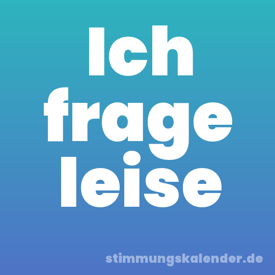 Ich frage leise