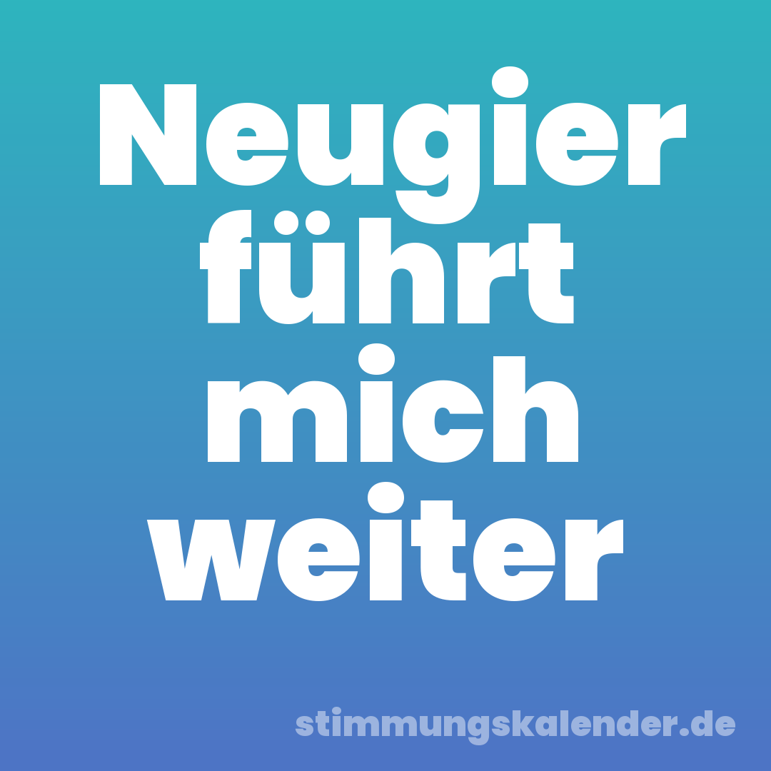 Neugier führt mich weiter