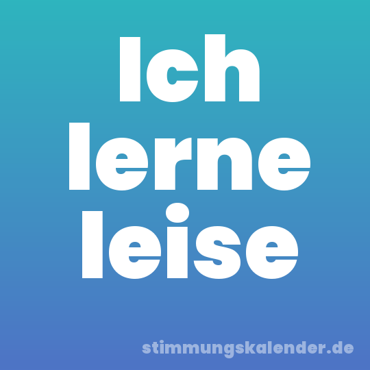 Ich lerne leise
