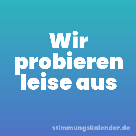 Wir probieren leise aus