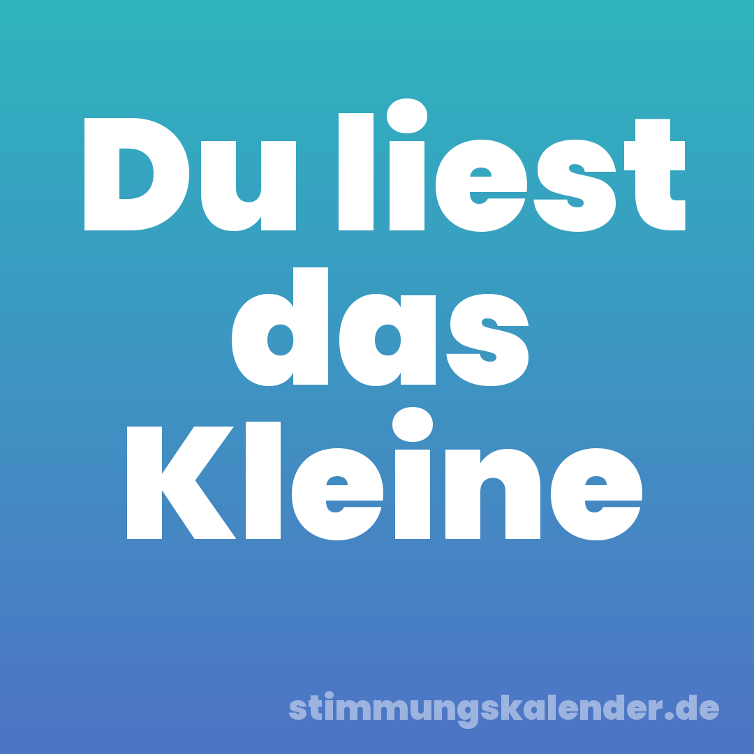 Du liest das Kleine