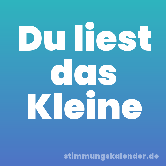 Du liest das Kleine