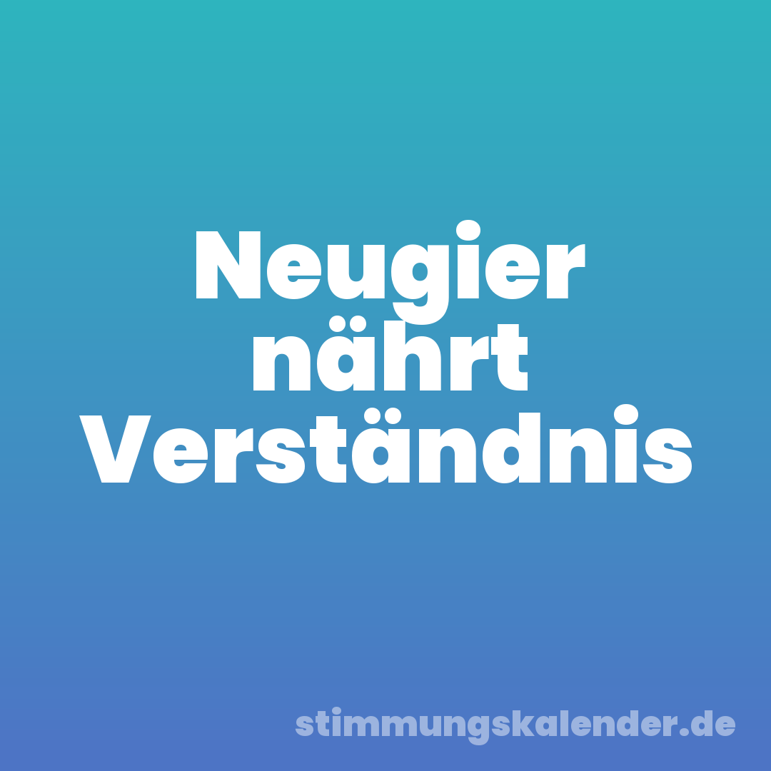 Neugier nährt Verständnis