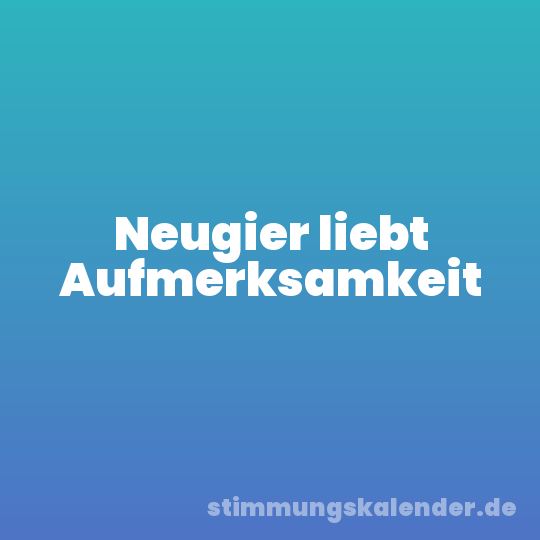 Neugier liebt Aufmerksamkeit
