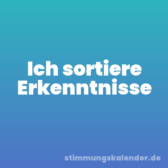 Ich sortiere Erkenntnisse