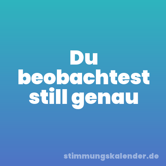 Du beobachtest still genau