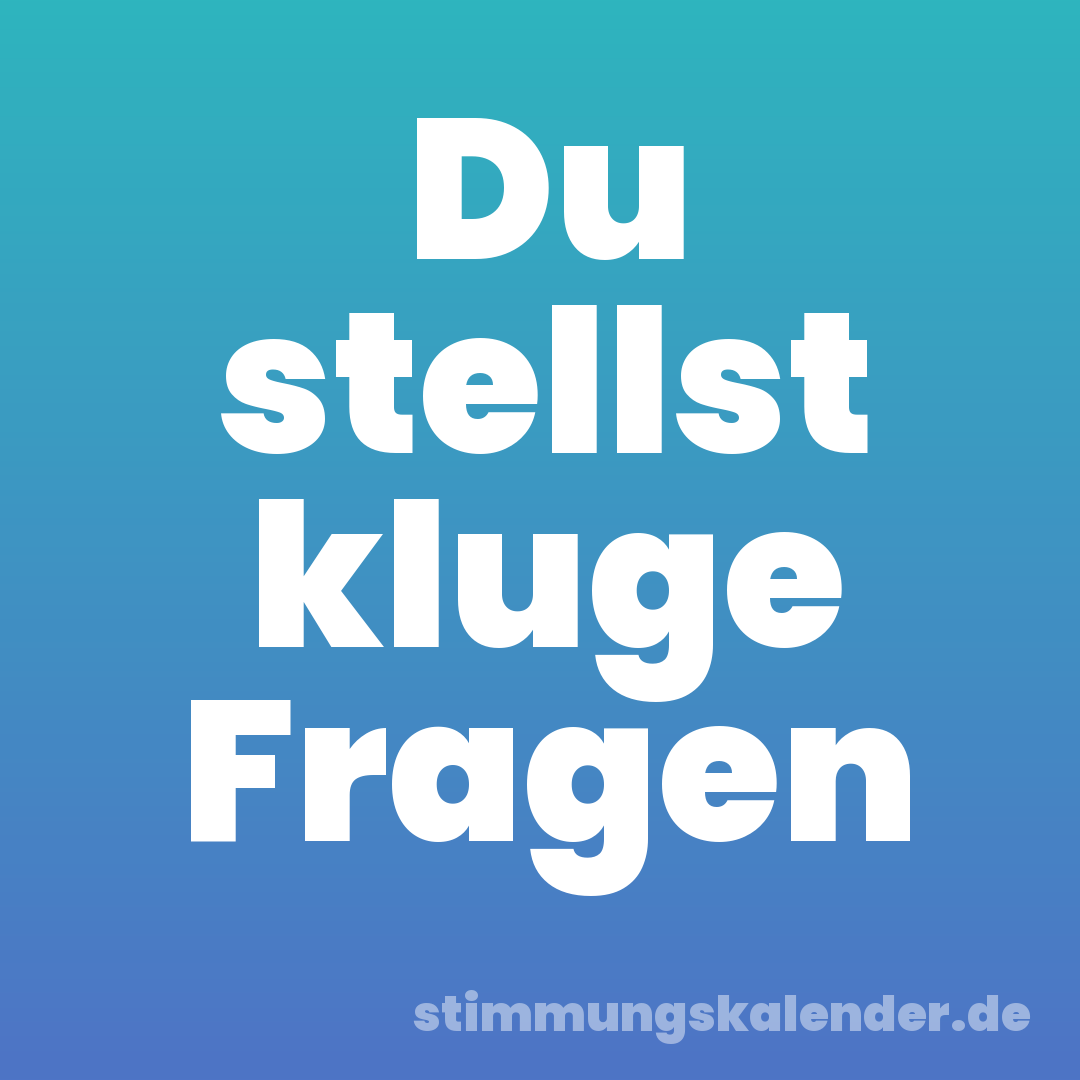 Du stellst kluge Fragen