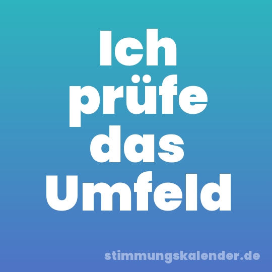 Ich prüfe das Umfeld