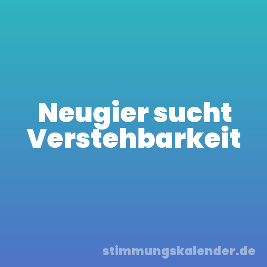 Neugier sucht Verstehbarkeit