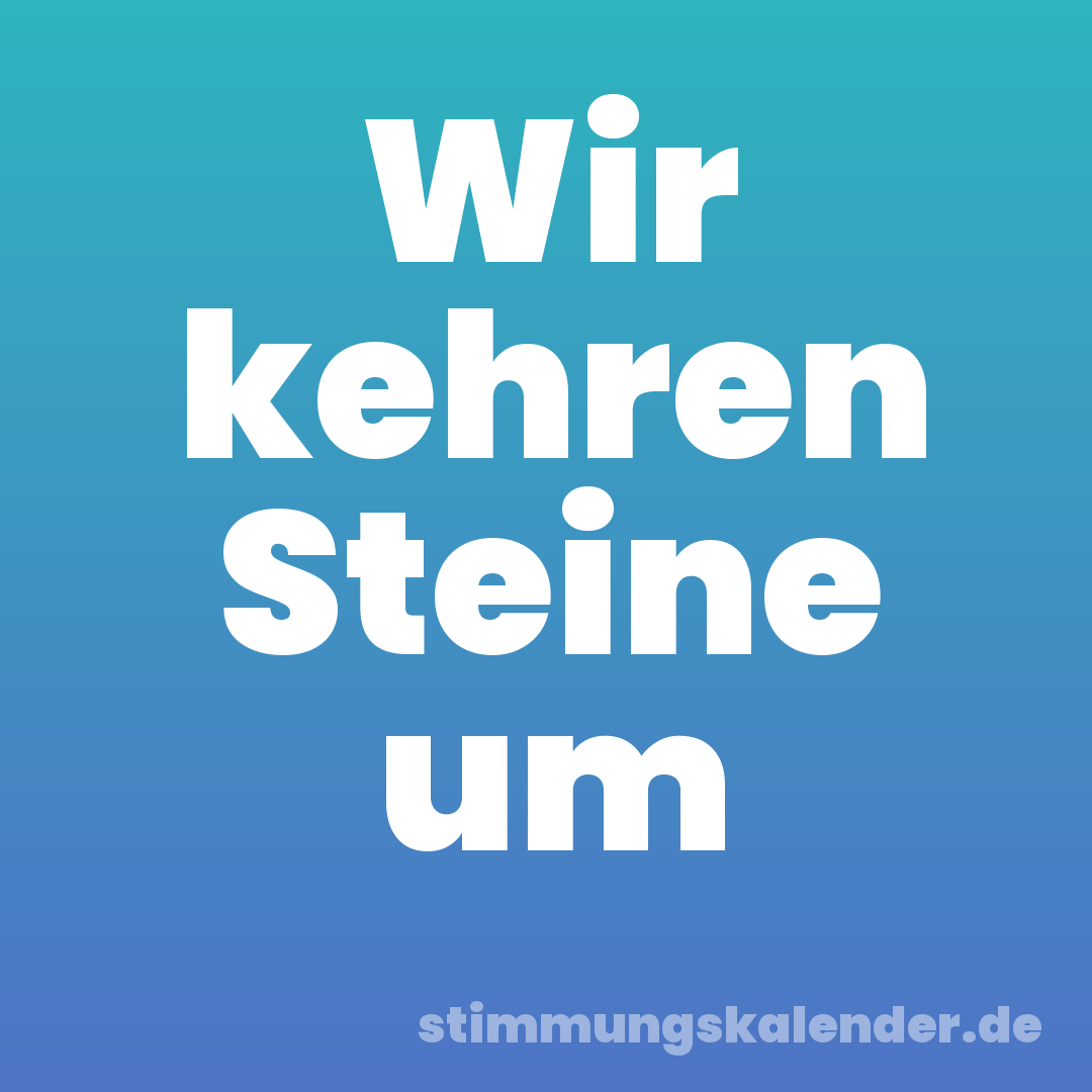 Wir kehren Steine um