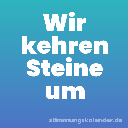 Wir kehren Steine um