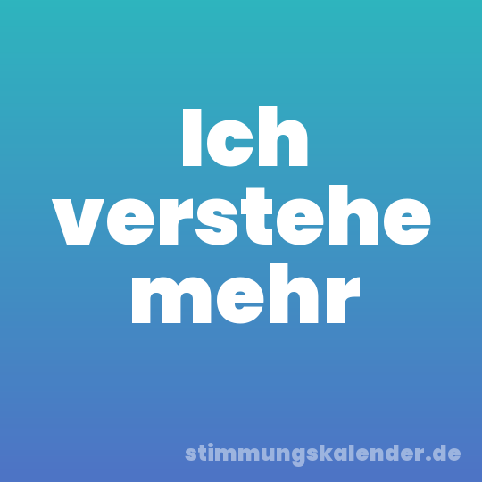 Ich verstehe mehr