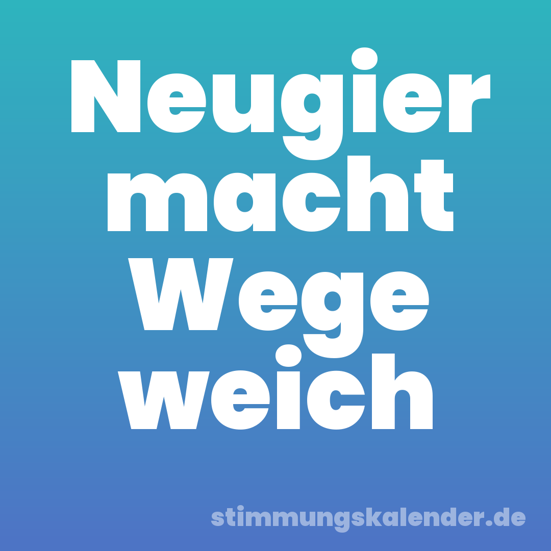Neugier macht Wege weich