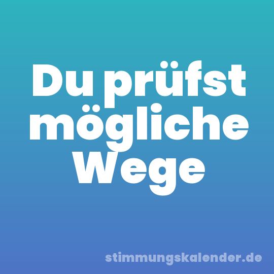 Du prüfst mögliche Wege