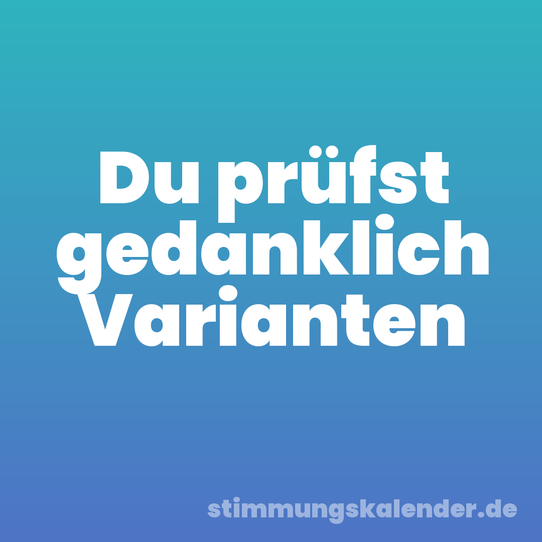 Du prüfst gedanklich Varianten