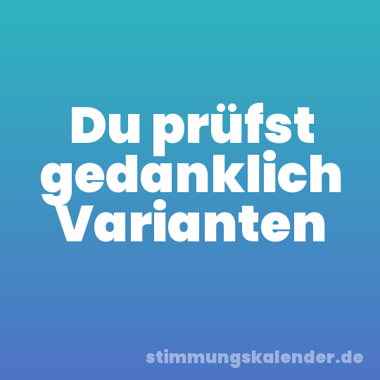 Du prüfst gedanklich Varianten