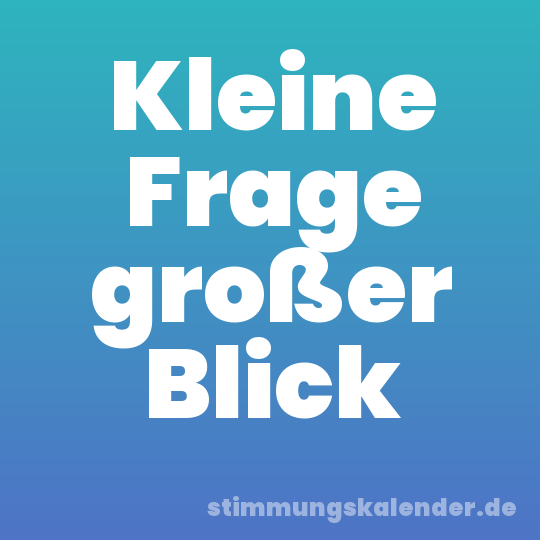 Kleine Frage großer Blick