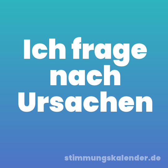 Ich frage nach Ursachen