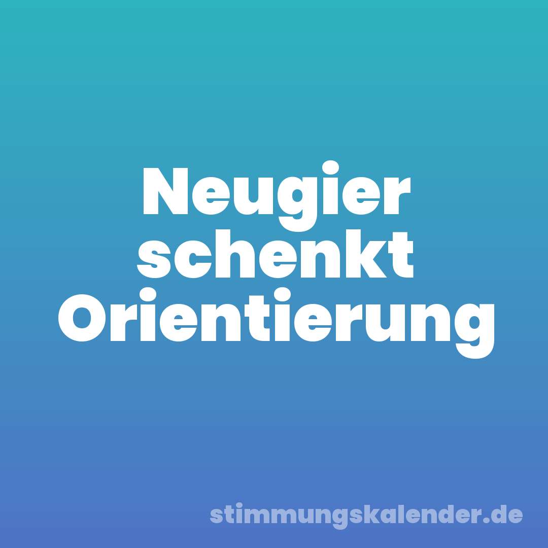 Neugier schenkt Orientierung