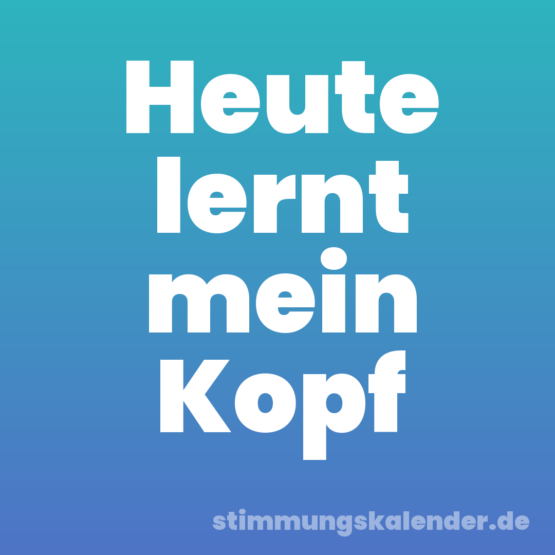 Heute lernt mein Kopf