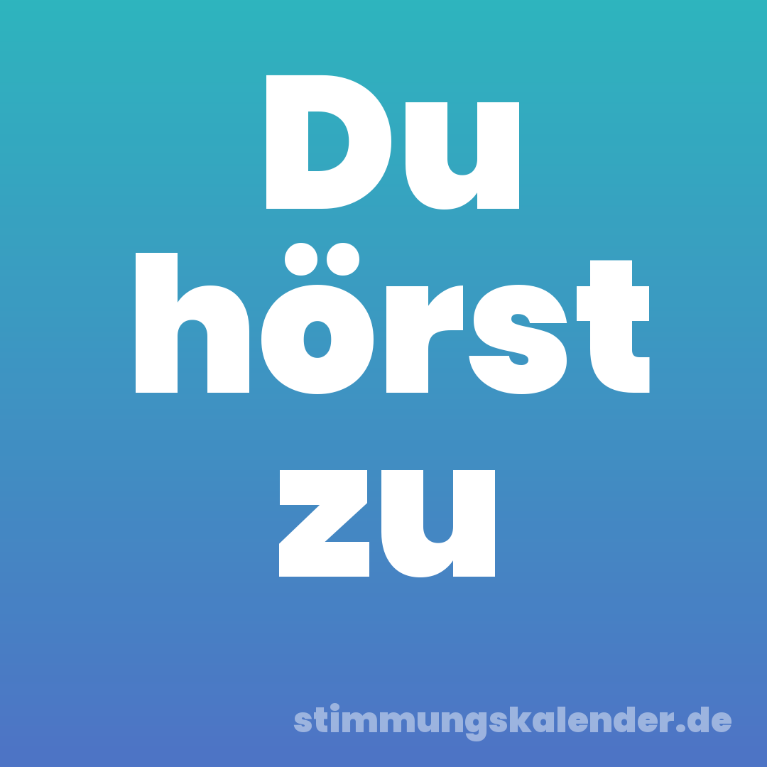 Du hörst zu