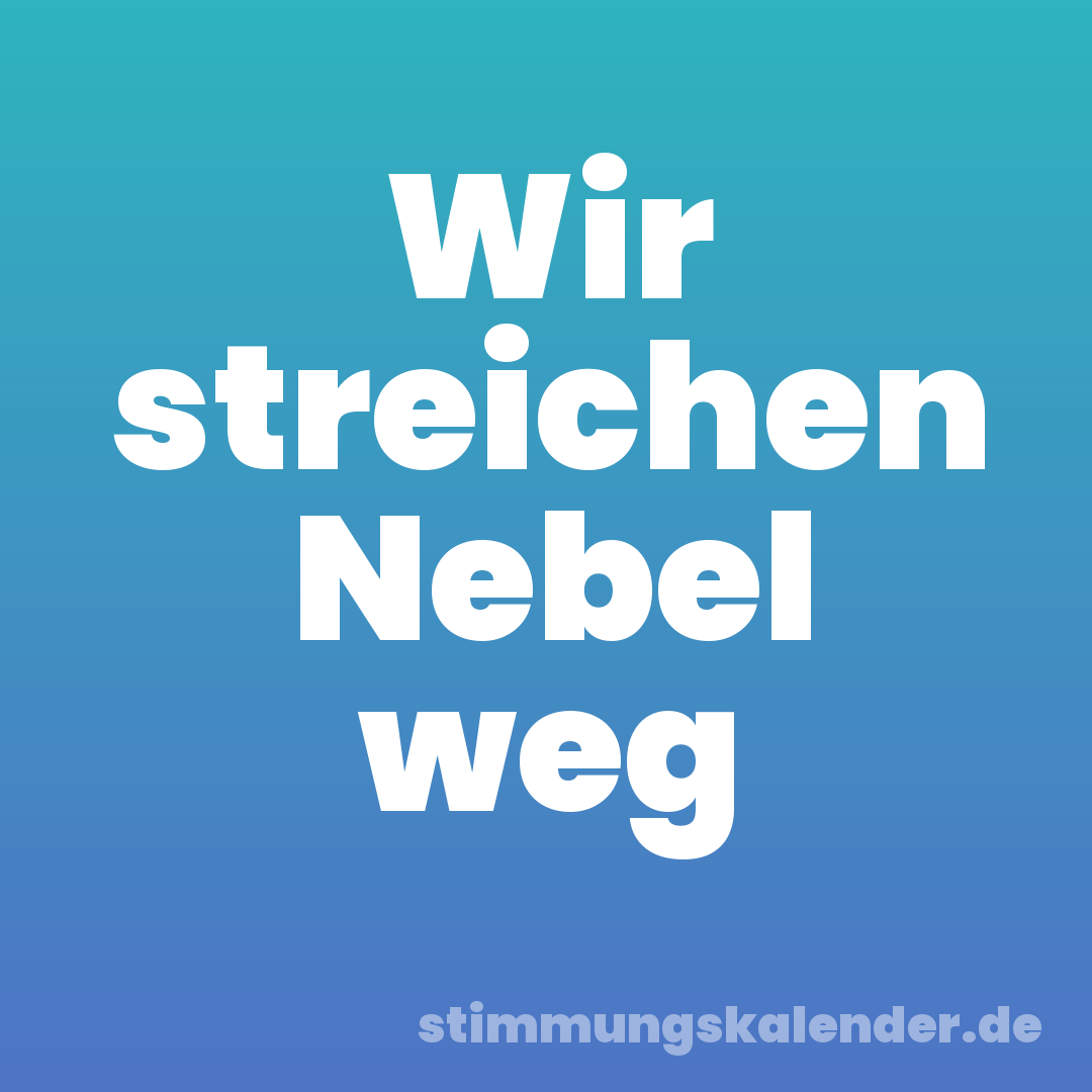 Wir streichen Nebel weg