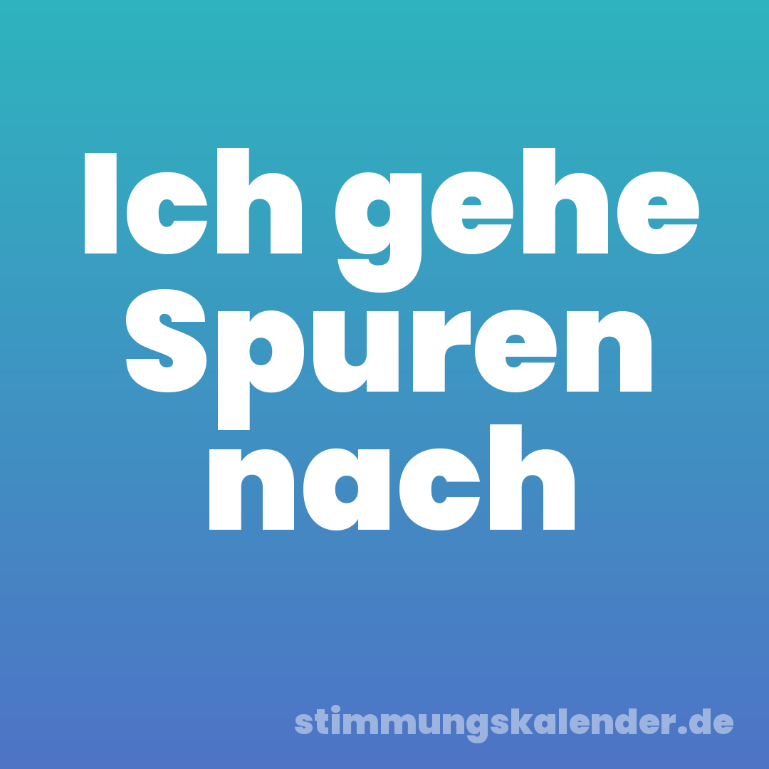 Ich gehe Spuren nach