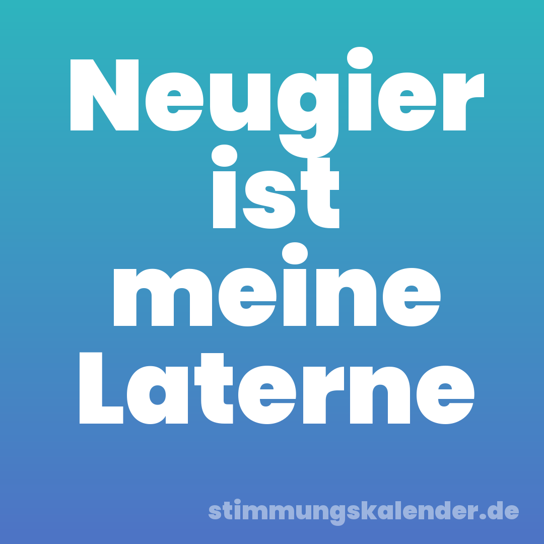Neugier ist meine Laterne
