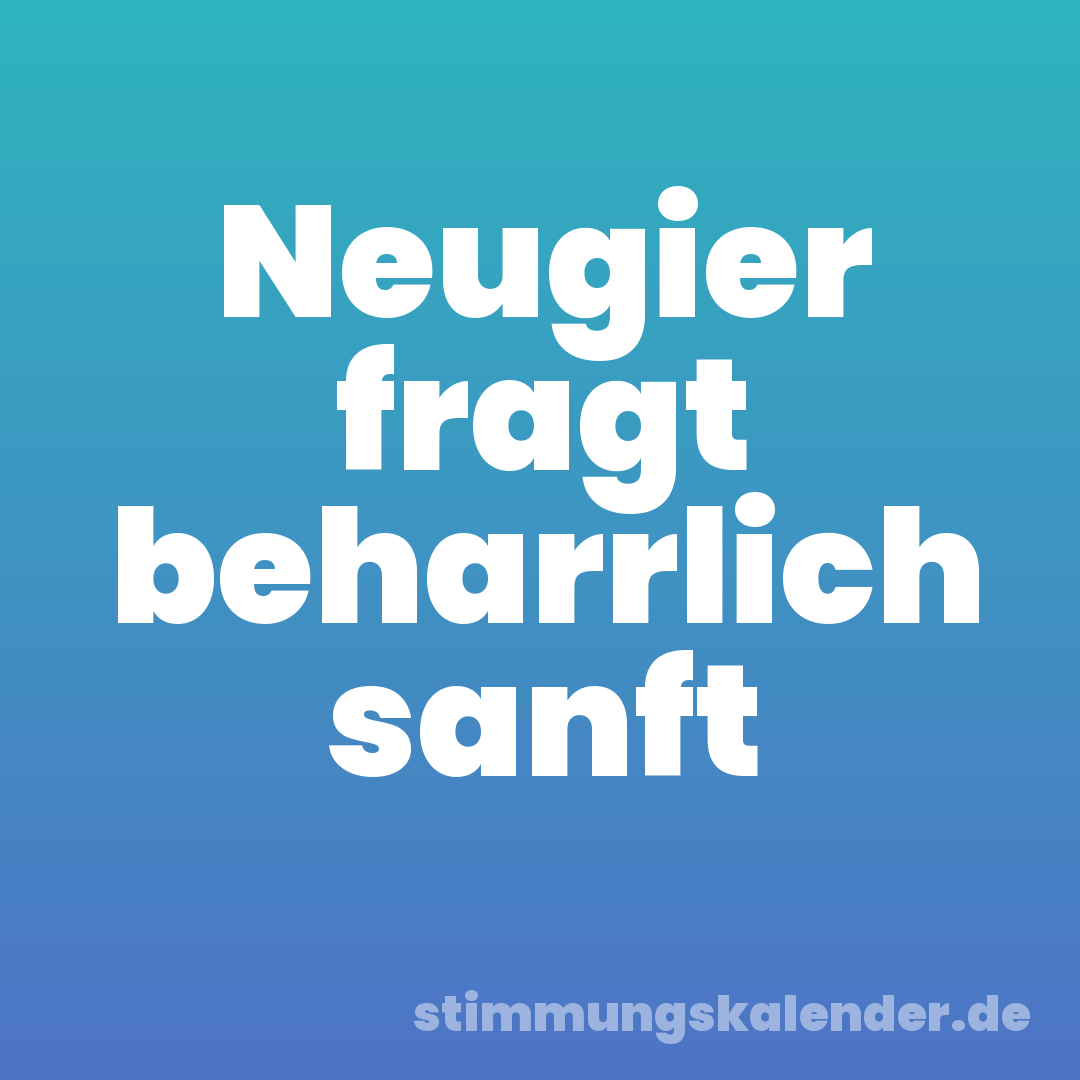 Neugier fragt beharrlich sanft