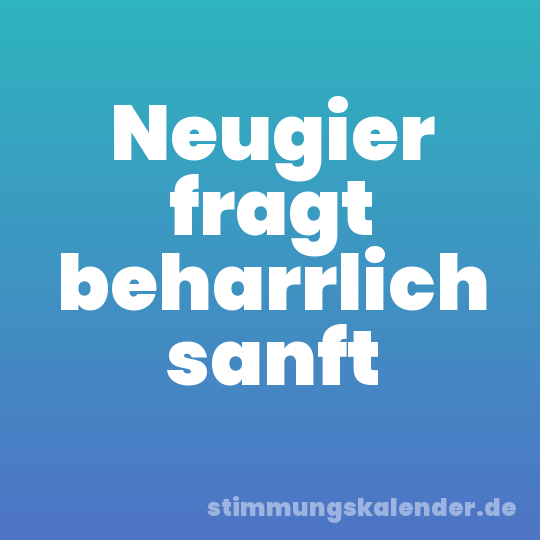 Neugier fragt beharrlich sanft