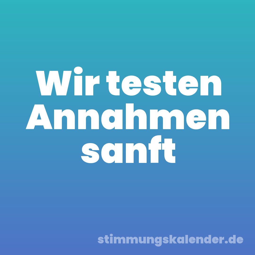 Wir testen Annahmen sanft