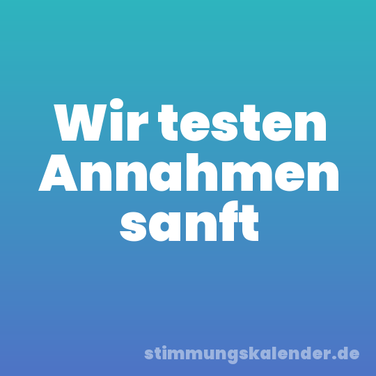 Wir testen Annahmen sanft
