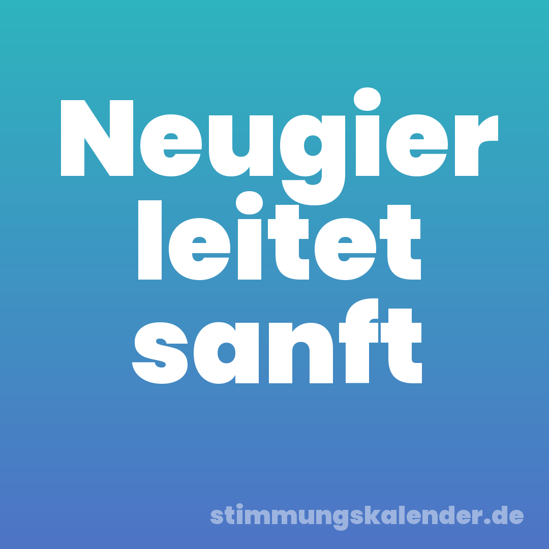 Neugier leitet sanft