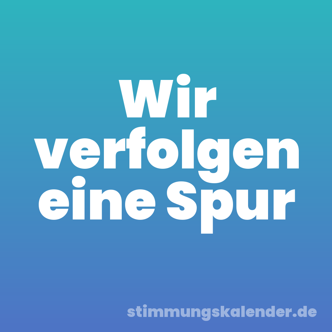 Wir verfolgen eine Spur