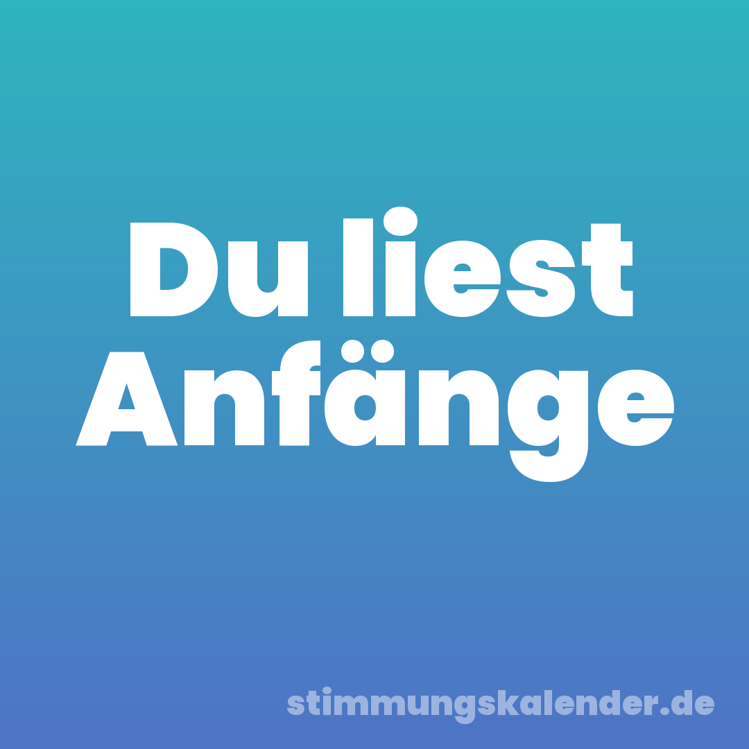 Du liest Anfänge