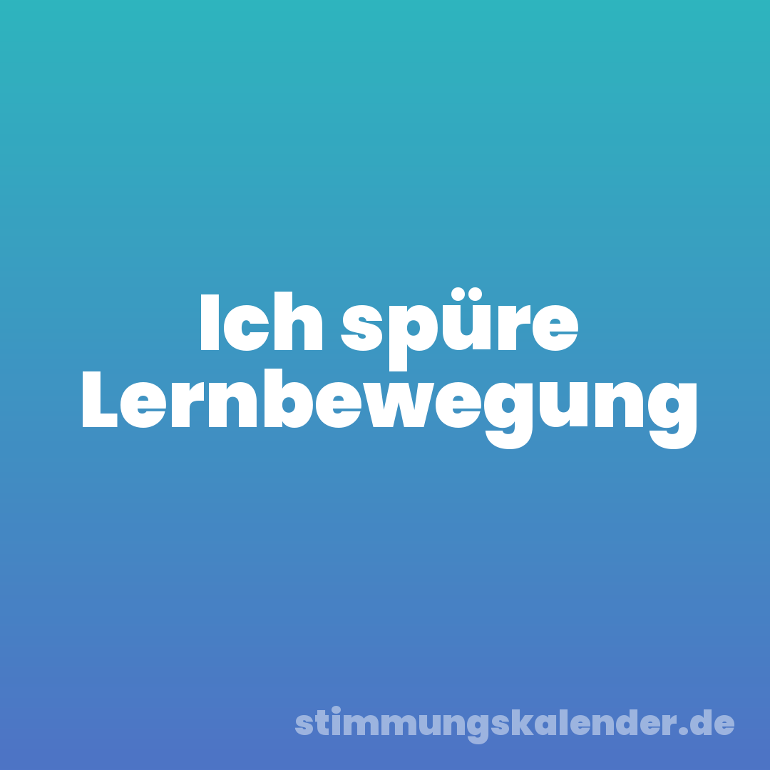 Ich spüre Lernbewegung