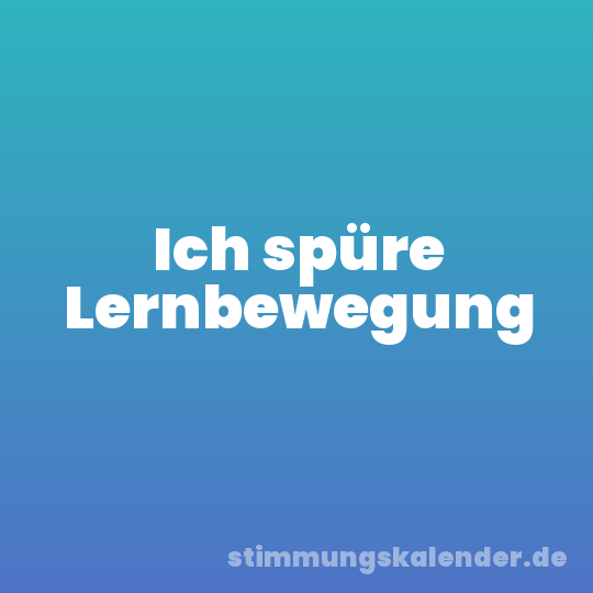 Ich spüre Lernbewegung