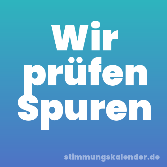 Wir prüfen Spuren
