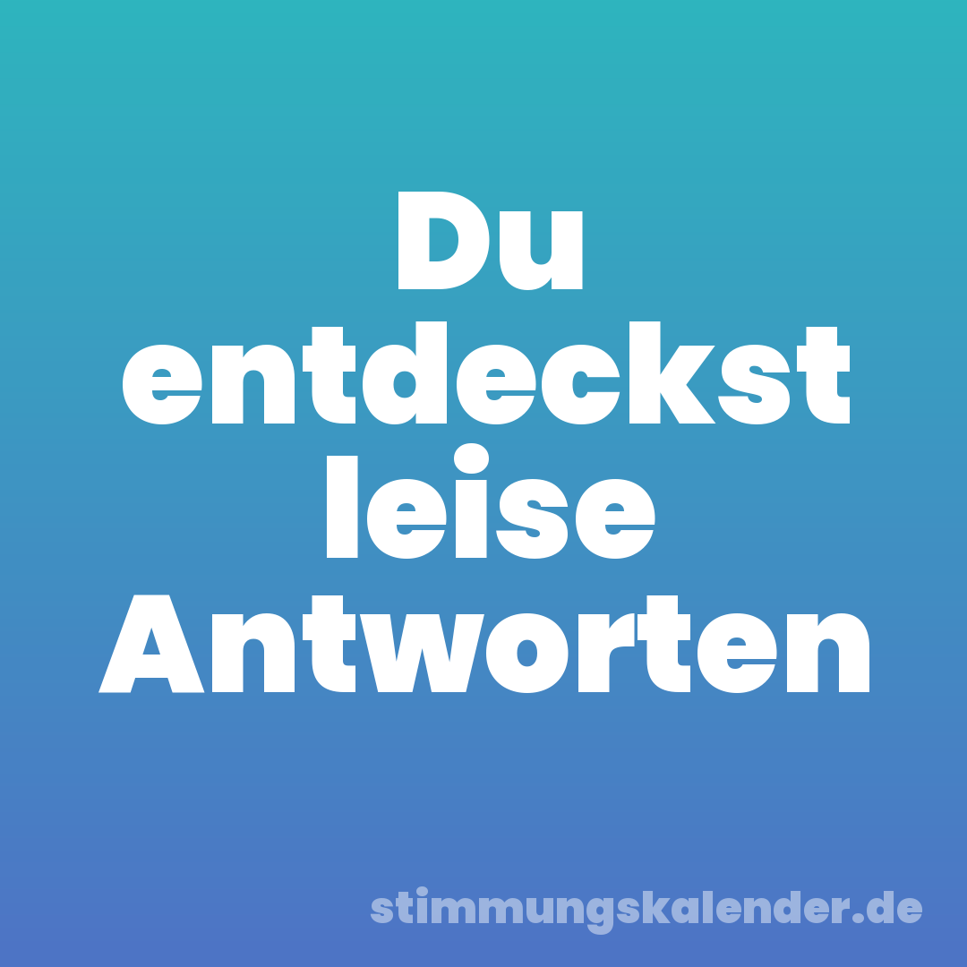 Du entdeckst leise Antworten