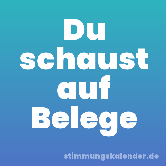 Du schaust auf Belege