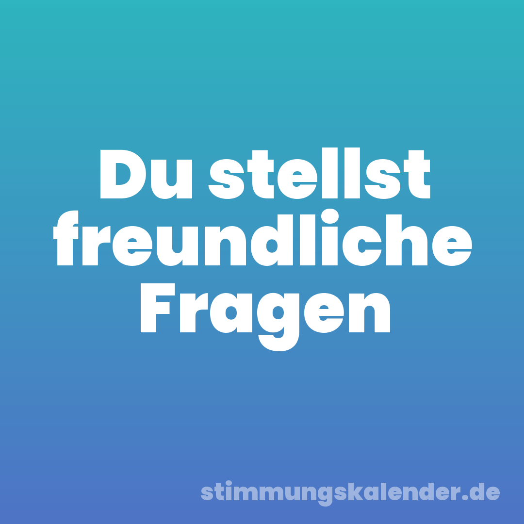 Du stellst freundliche Fragen