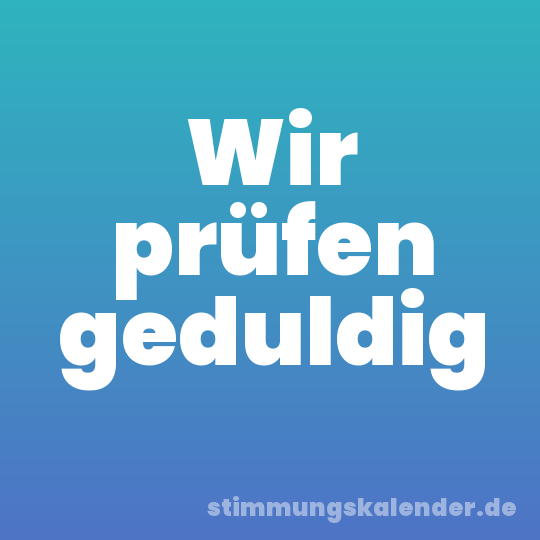Wir prüfen geduldig