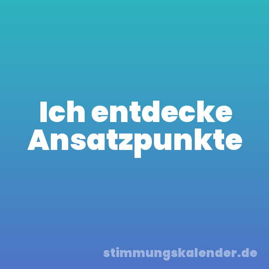 Ich entdecke Ansatzpunkte