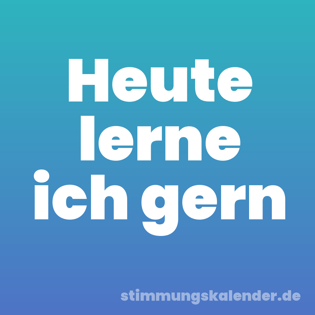 Heute lerne ich gern