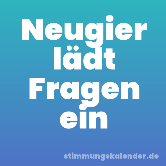 Neugier lädt Fragen ein