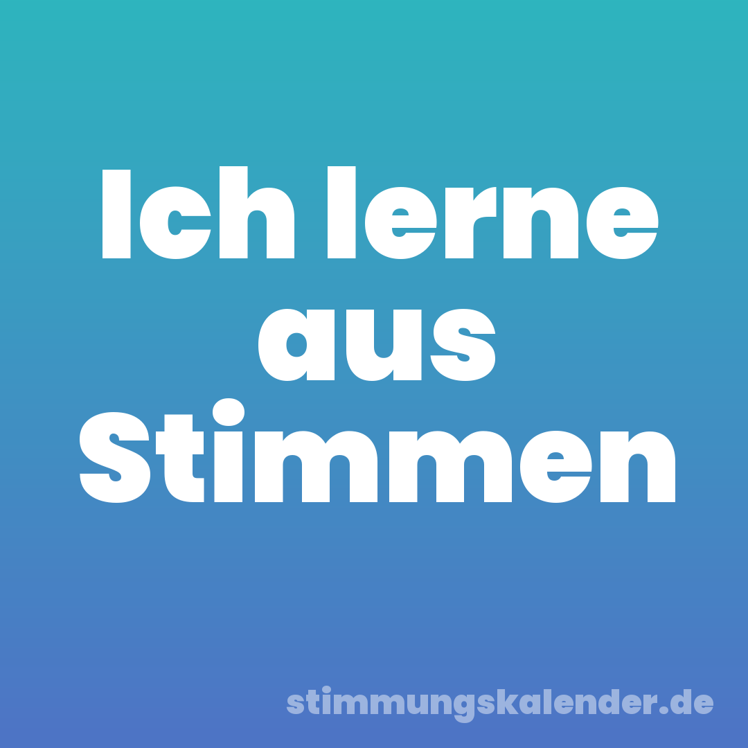 Ich lerne aus Stimmen