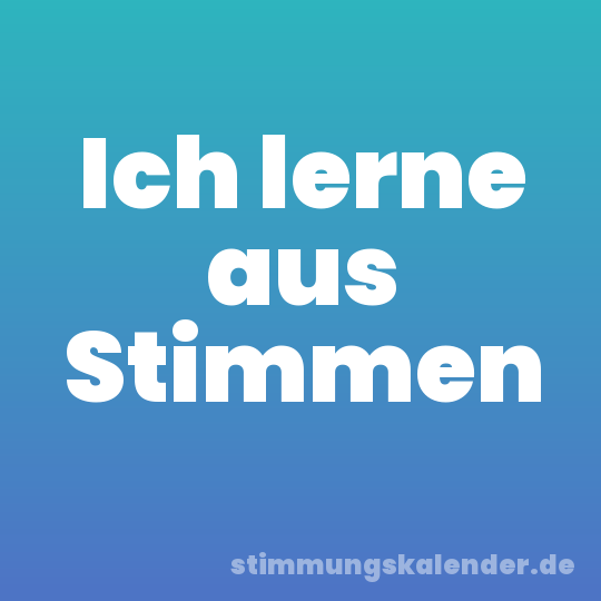 Ich lerne aus Stimmen